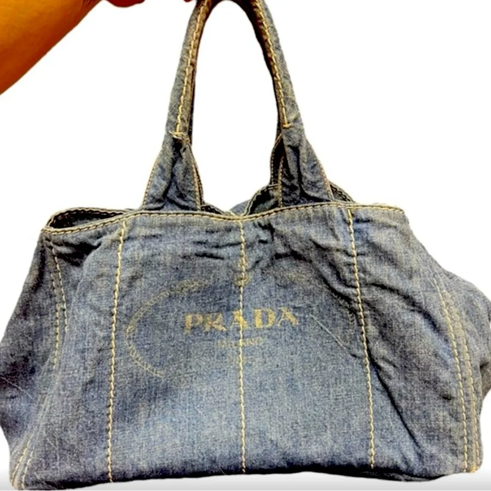 Prada denim Canapa tote Bag - Picture 1 of 7